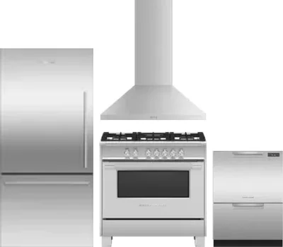 4 Piece Package Includes Refrigerator, Range, Hood And Dishwasher